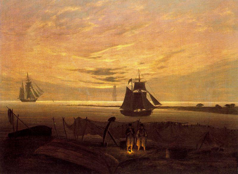 Caspar David Friedrich Evening on the Baltic Sea Sweden oil painting art
